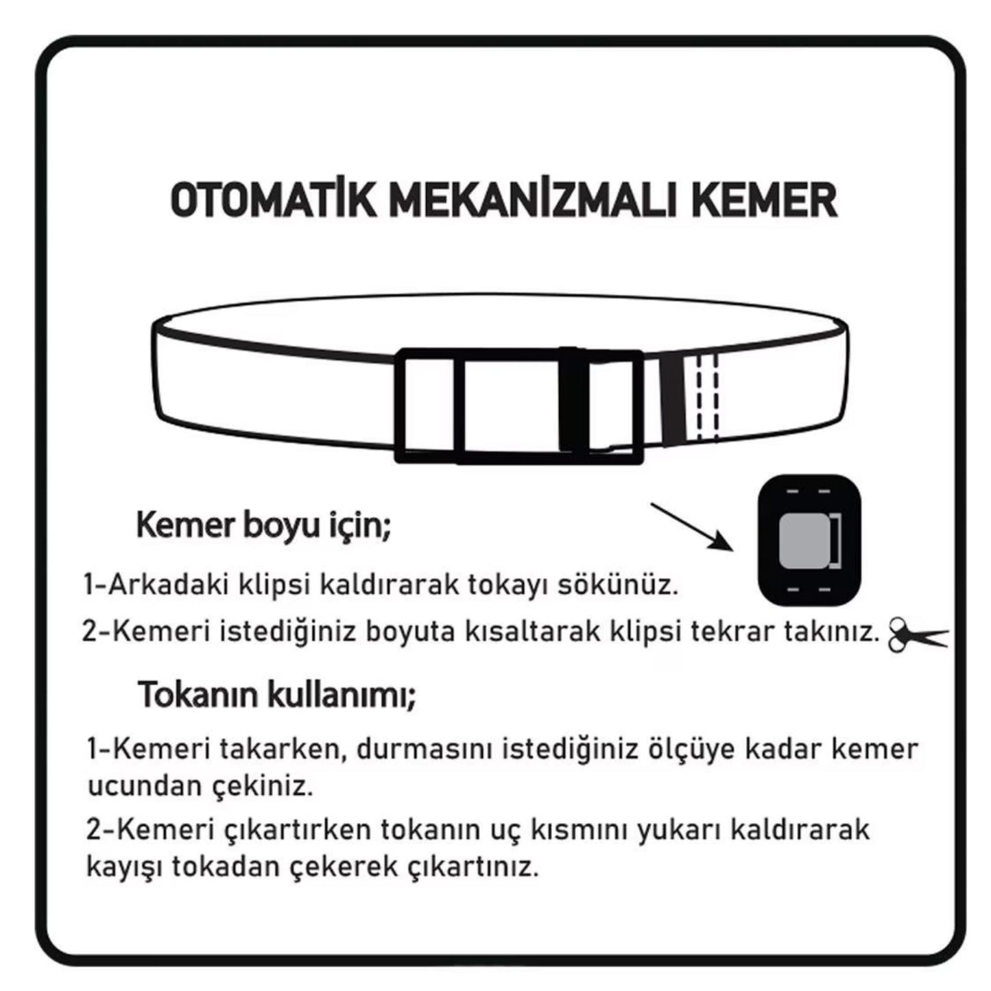 Kemerfy™ Titan – Otomatik Tokalı Deliksiz Kemer